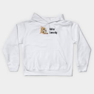 Kitten -Hold on I see a dog Kids Hoodie